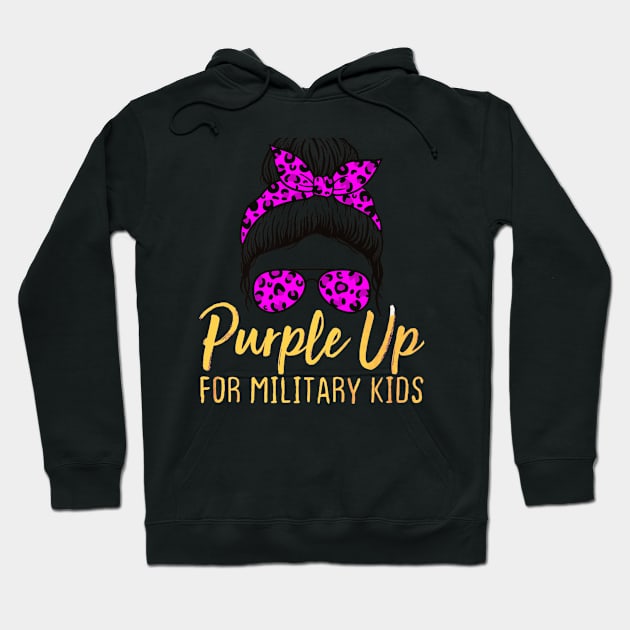 Purpleup for military kids messy golden bun Hoodie by Dreamsbabe